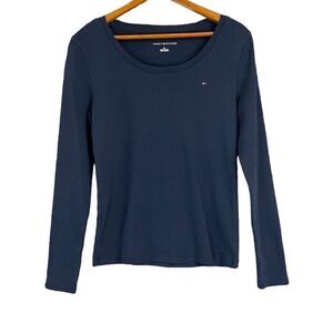 Tommy Hilfiger Long Sleeve Navy Blue Top Size Small